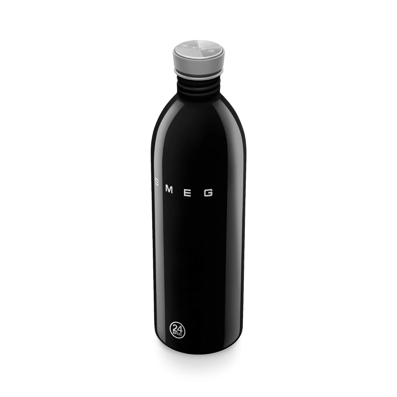Smeg x 24Bottles® 50's Style Urban Reusable Non-Thermal 1 Litre Bottle - Black - Image 2