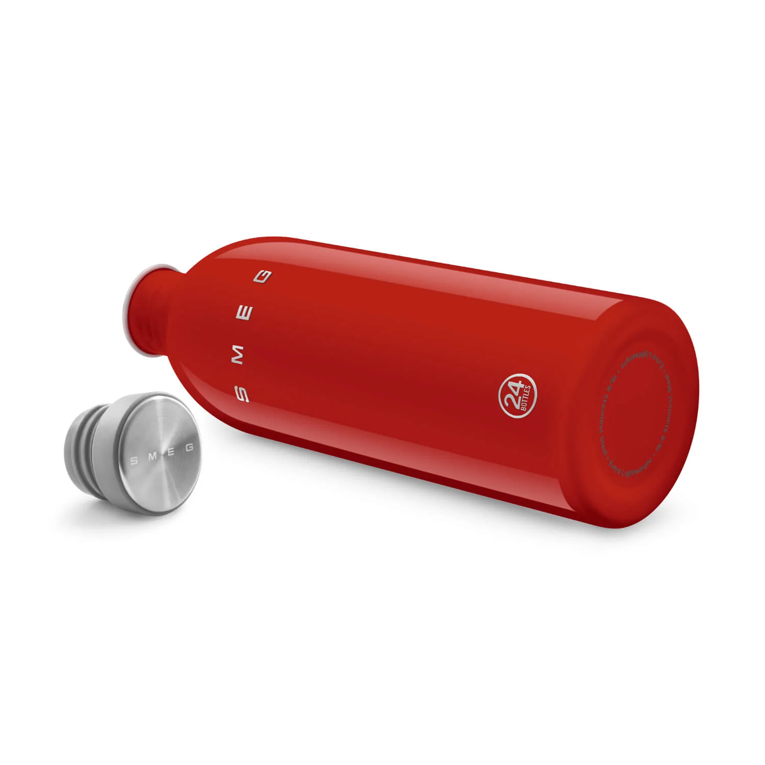 Smeg x 24Bottles® 50's Style Urban Reusable Non-Thermal 1 Litre Bottle - Red - Image 4