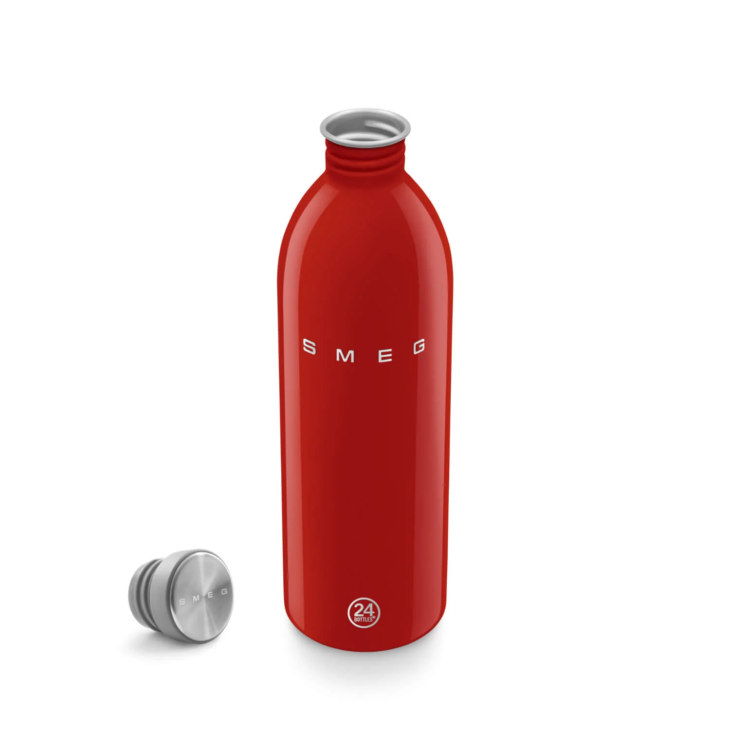 Smeg x 24Bottles® 50's Style Urban Reusable Non-Thermal 1 Litre Bottle - Red - Image 5