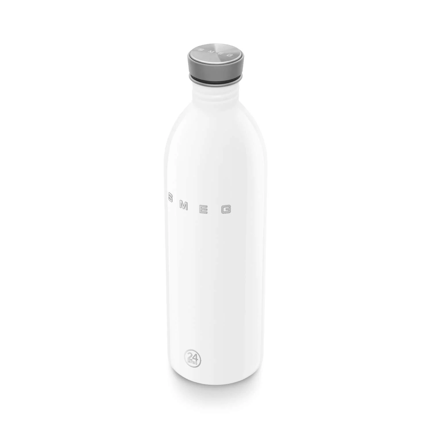 Smeg x 24Bottles® 50's Style Urban-Reusable Non-Thermal 1 Litre Bottle - White - Image 2