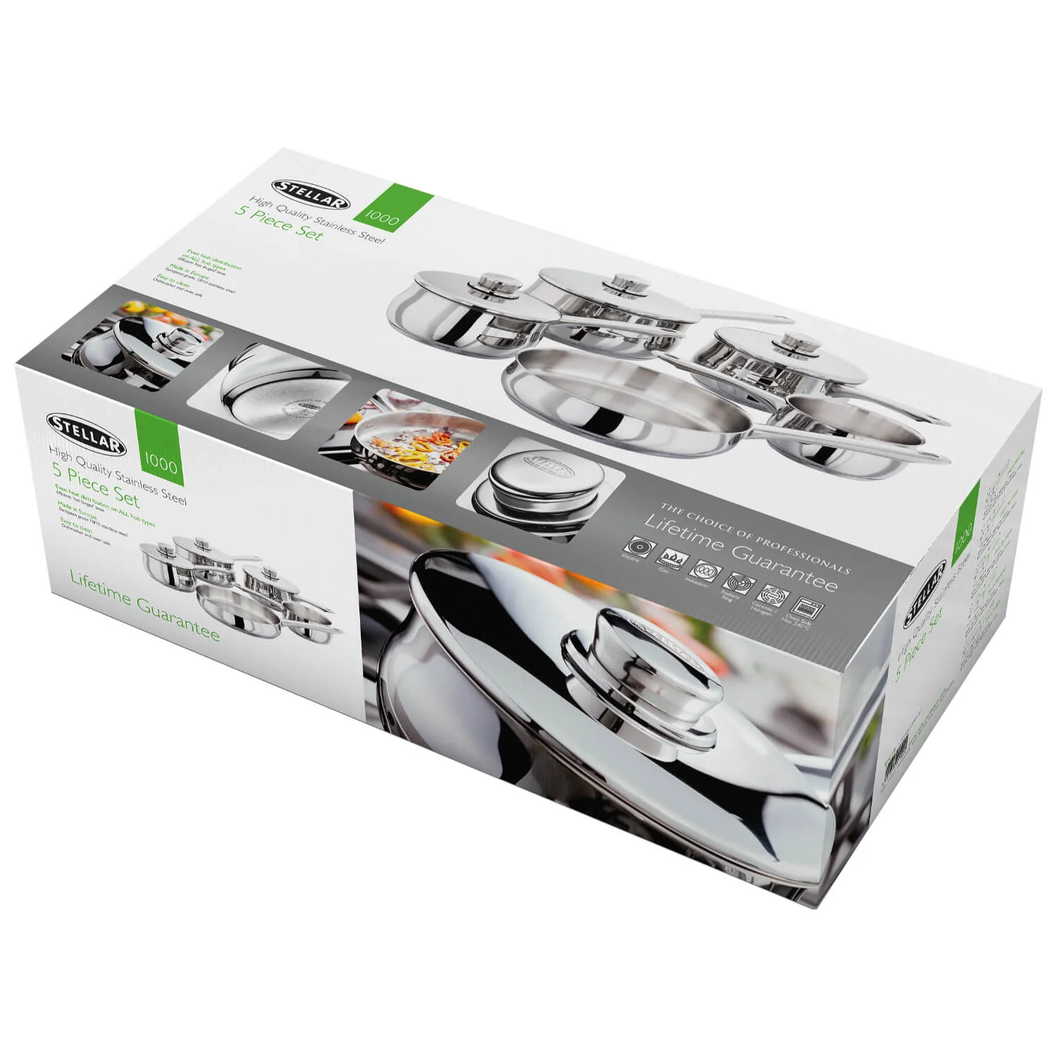 Stellar 1000 5-Piece Stainless Steel Saucepan Set - Image 2