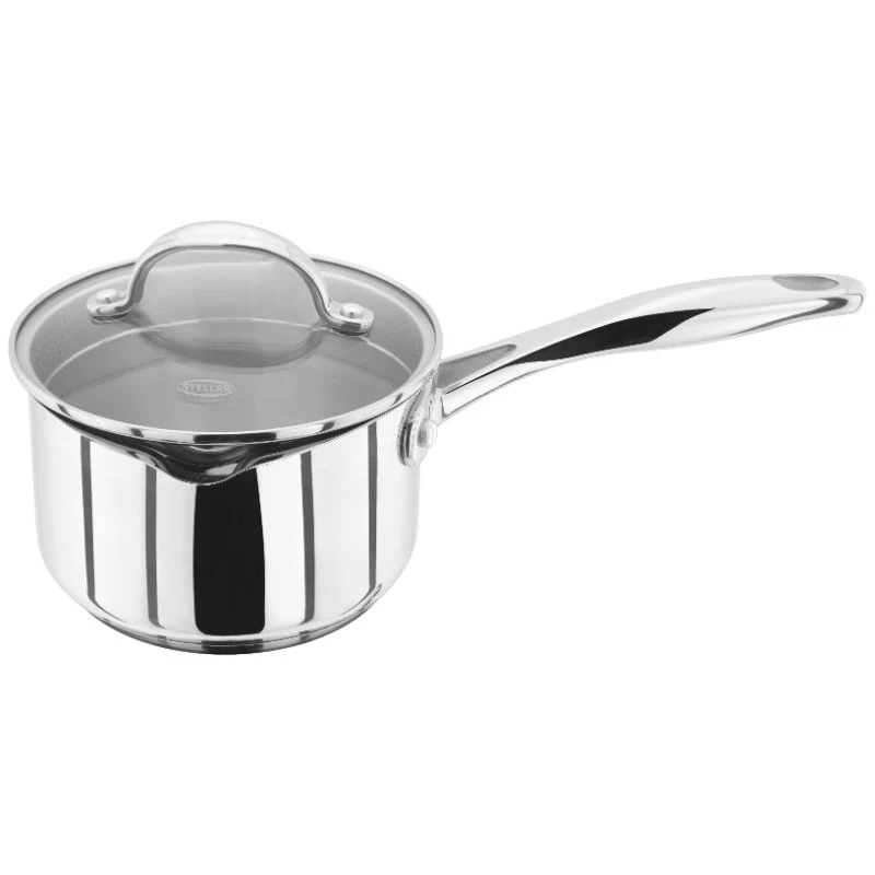 Stellar 7000 Draining Saucepan With Glass Lid - 14cm