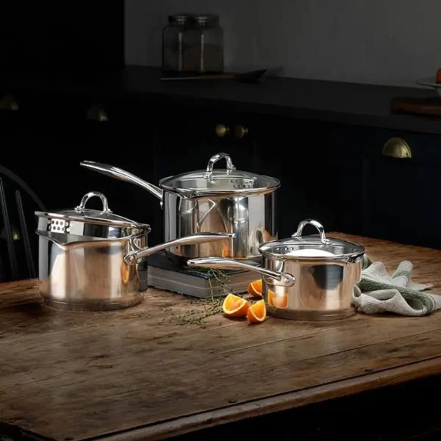 Stellar 7000 Draining Stainless Steel Saucepan Set - 3 Piece - Image 4