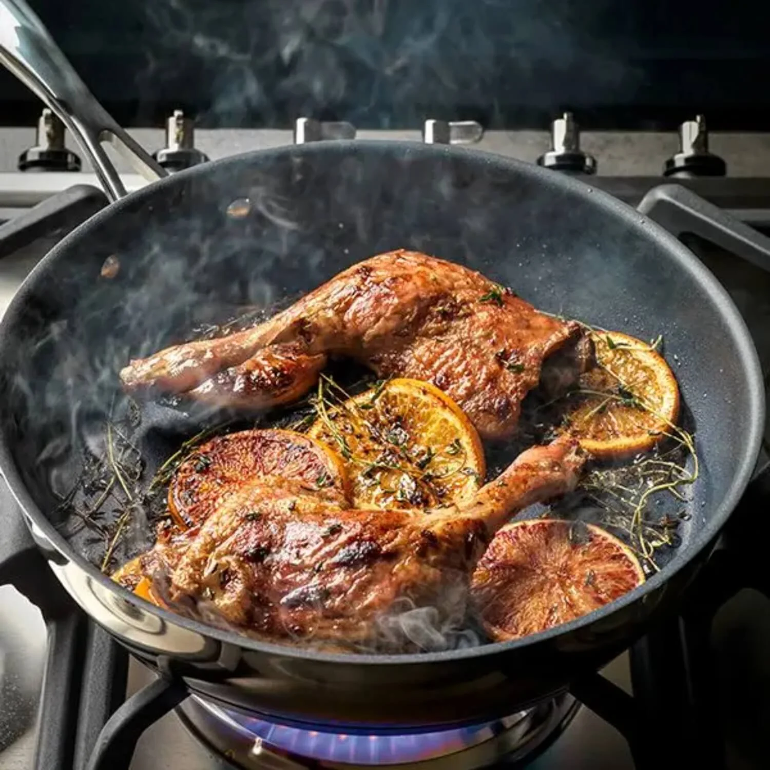 Stellar 7000 Non-Stick Draining Stainless Steel Saucepan Set - 5 Piece - Image 8