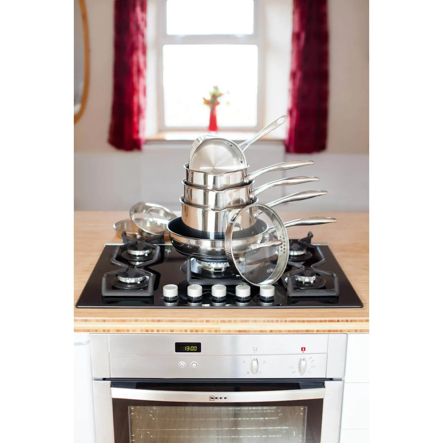 Stellar Profile 18|10 Stainless Steel 5-Piece Draining Saucepan Set - Image 5