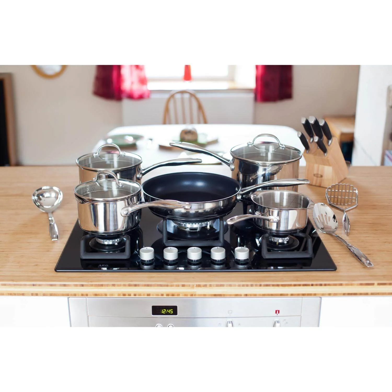 Stellar Profile 18|10 Stainless Steel 5-Piece Draining Saucepan Set - Image 6