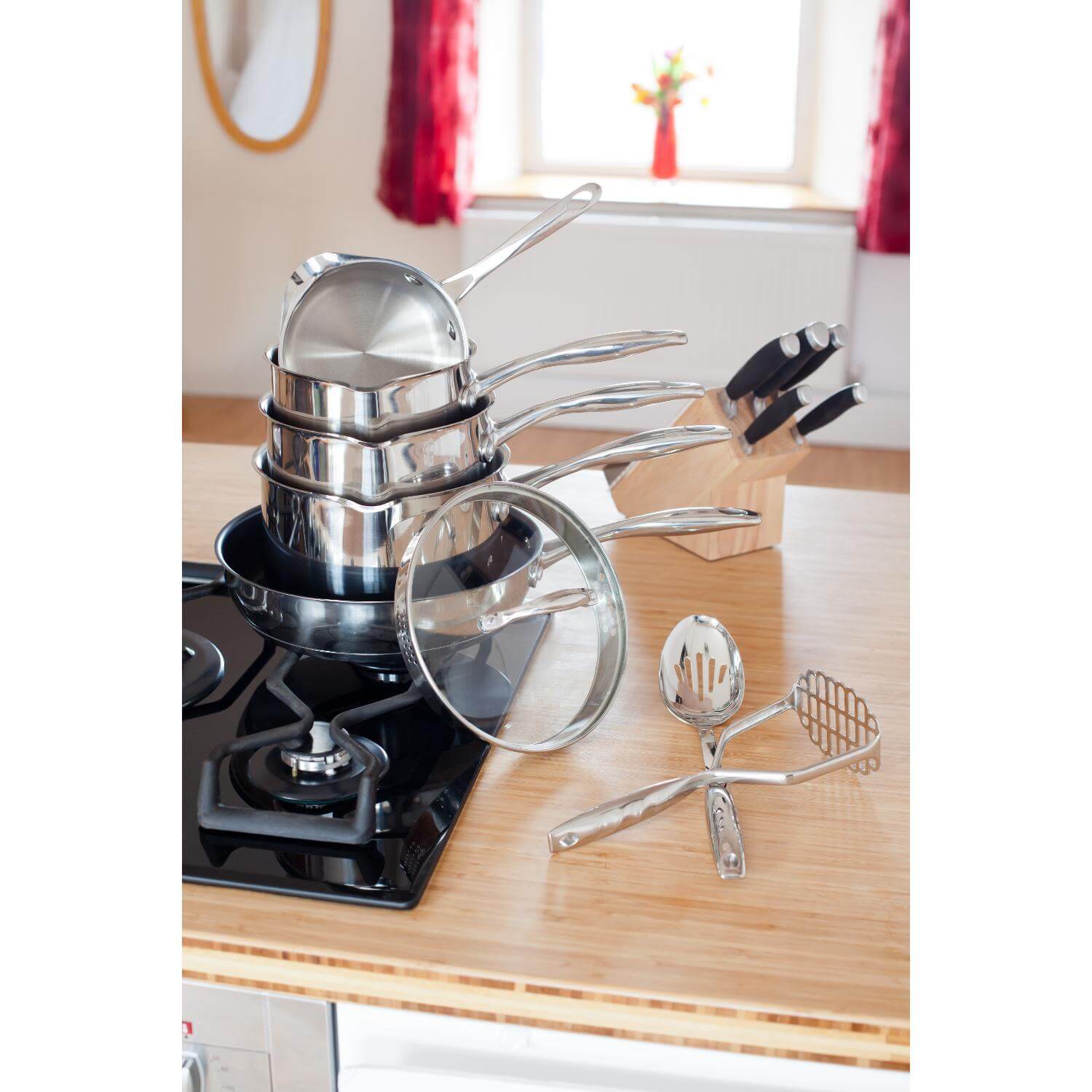 Stellar Profile 18|10 Stainless Steel 5-Piece Draining Saucepan Set - Image 7