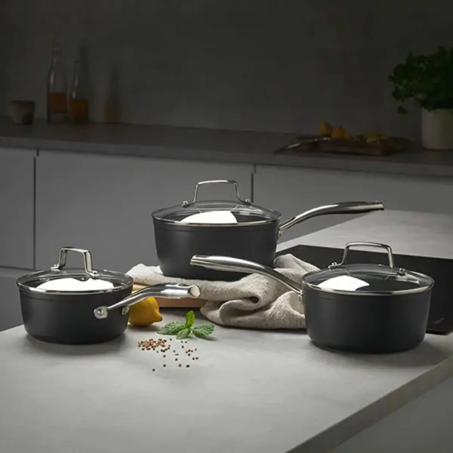 Stellar Rocktanium 3-Piece Non-Stick Saucepan Set with Glass Lids - Image 5