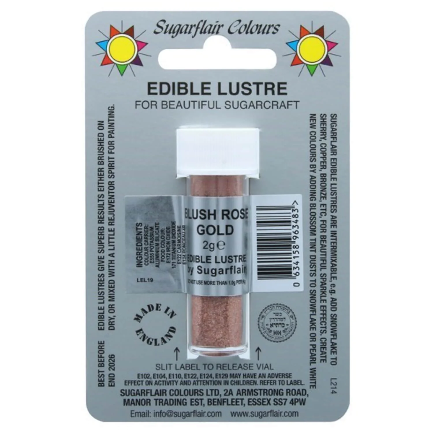Sugarflair Edible Lustre Dust - Blush Rose Gold