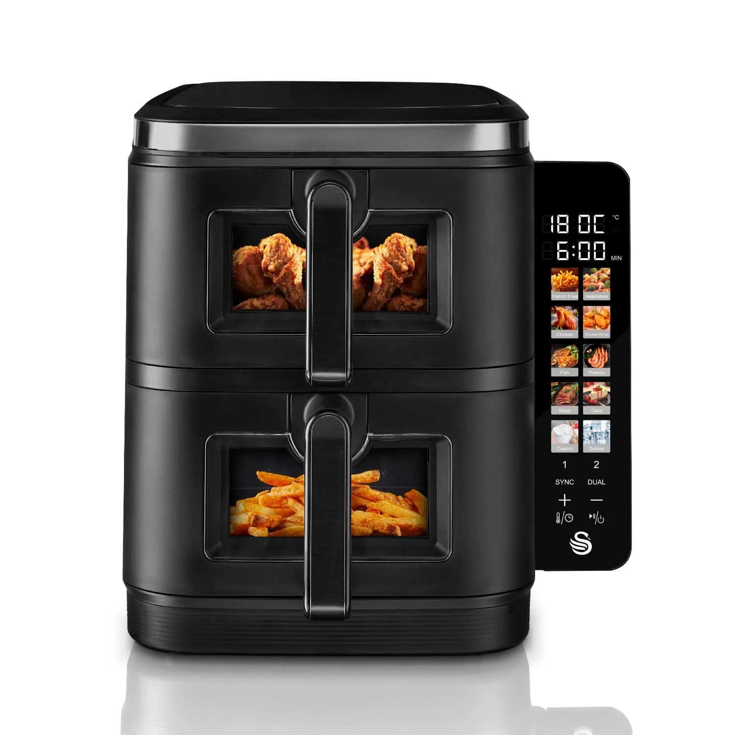 Swan SD10522 Cyclone Duo Layer 11-Litre Air Fryer - Black