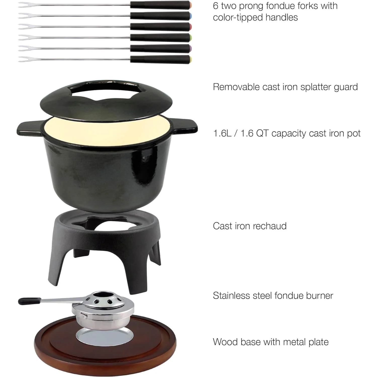 Swissmar Sierra 11-Piece Cast Iron Fondue Set - Image 2