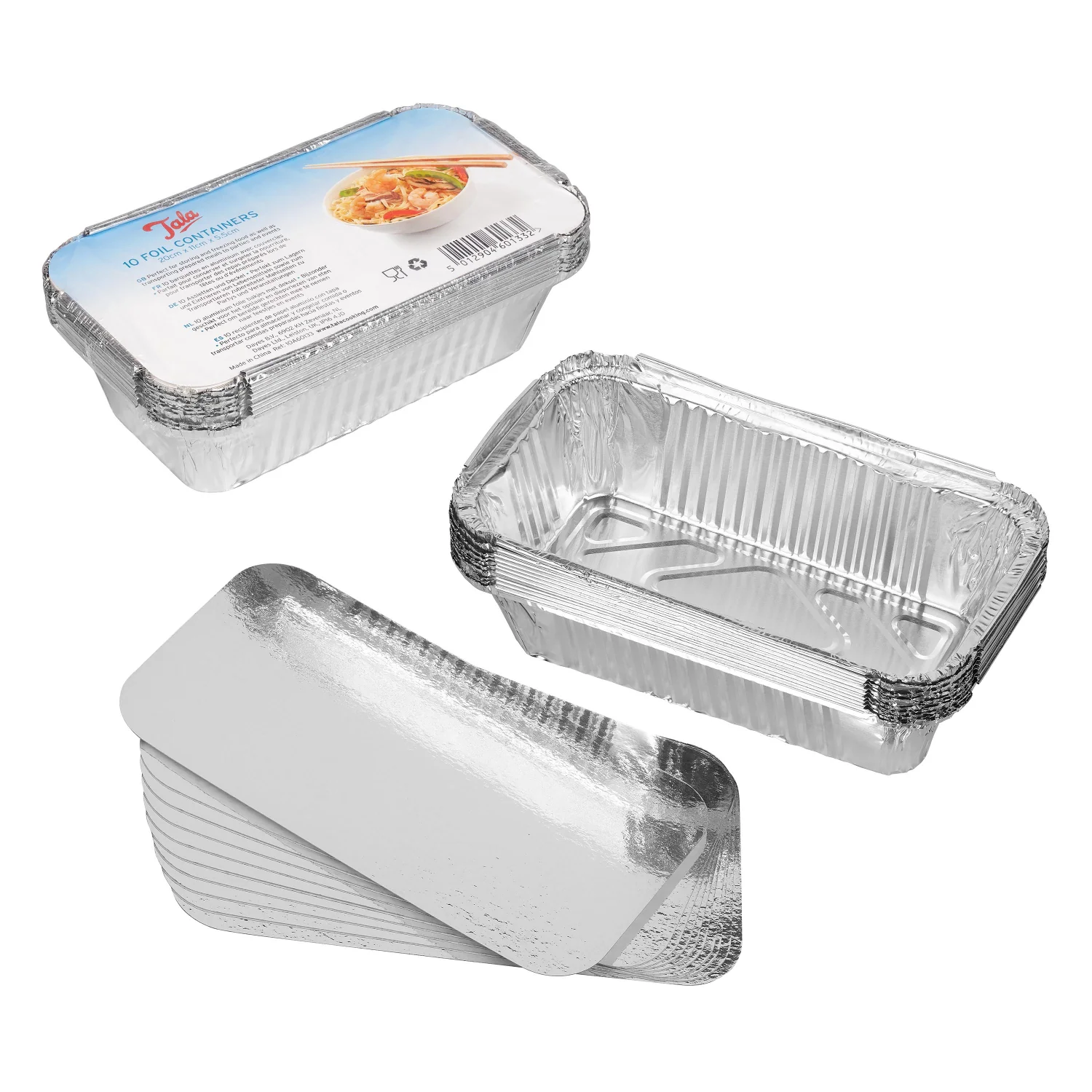 Tala 20cm x 11cm Foil Baking Containers with Lid -Pack of 10 - Image 3