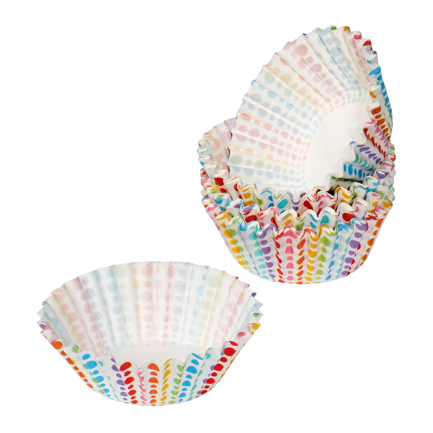 Tala Rainbow Dotty Mini Cupcake Cases - Pack of 100 - Image 2