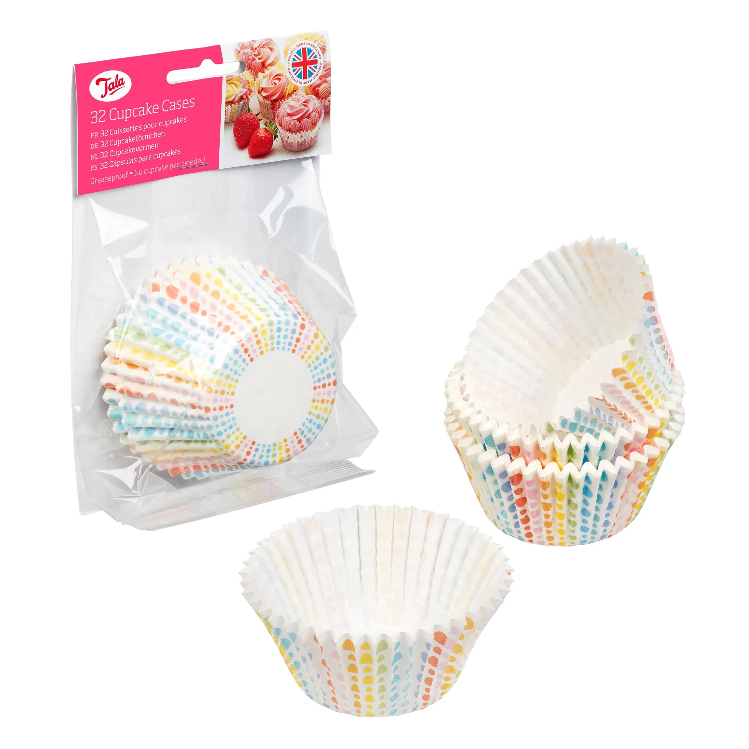 Tala Rainbow Greasproof Cupcake Cases - Pack of 32 - Image 4