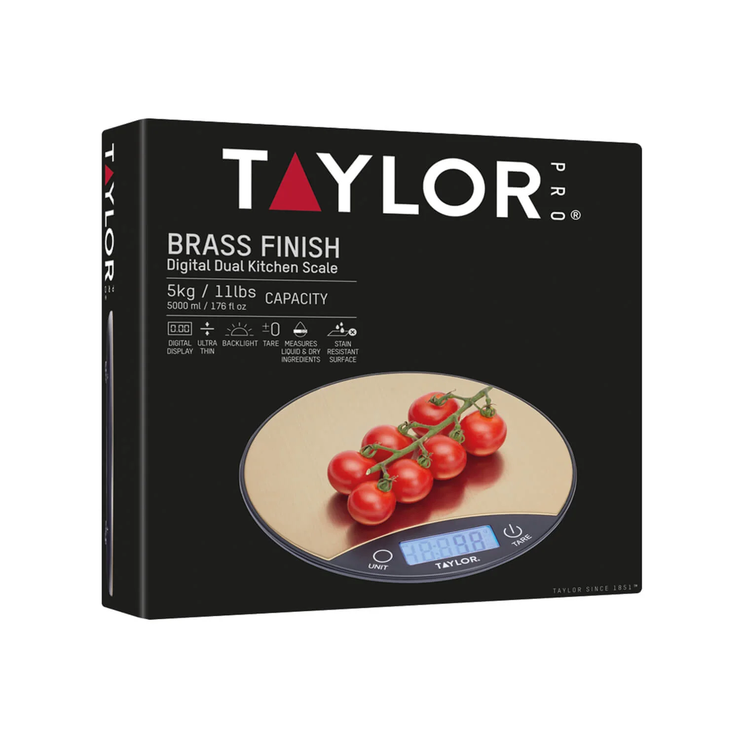Taylor Pro Digital Dual 5kg Kitchen Scale - Brass & Black - Image 4
