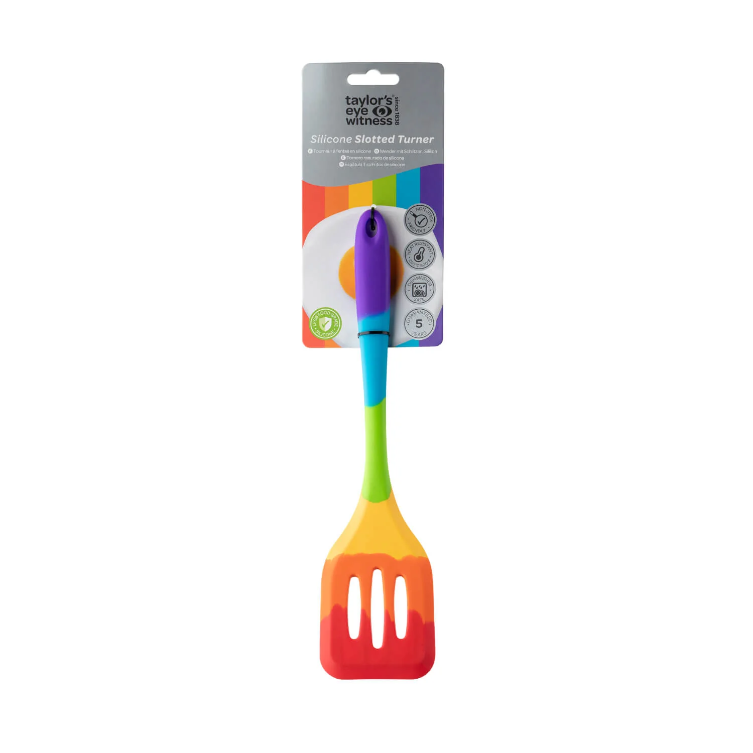 Taylor's Eye Witness Silicone Slotted Turner - Rainbow - Image 2
