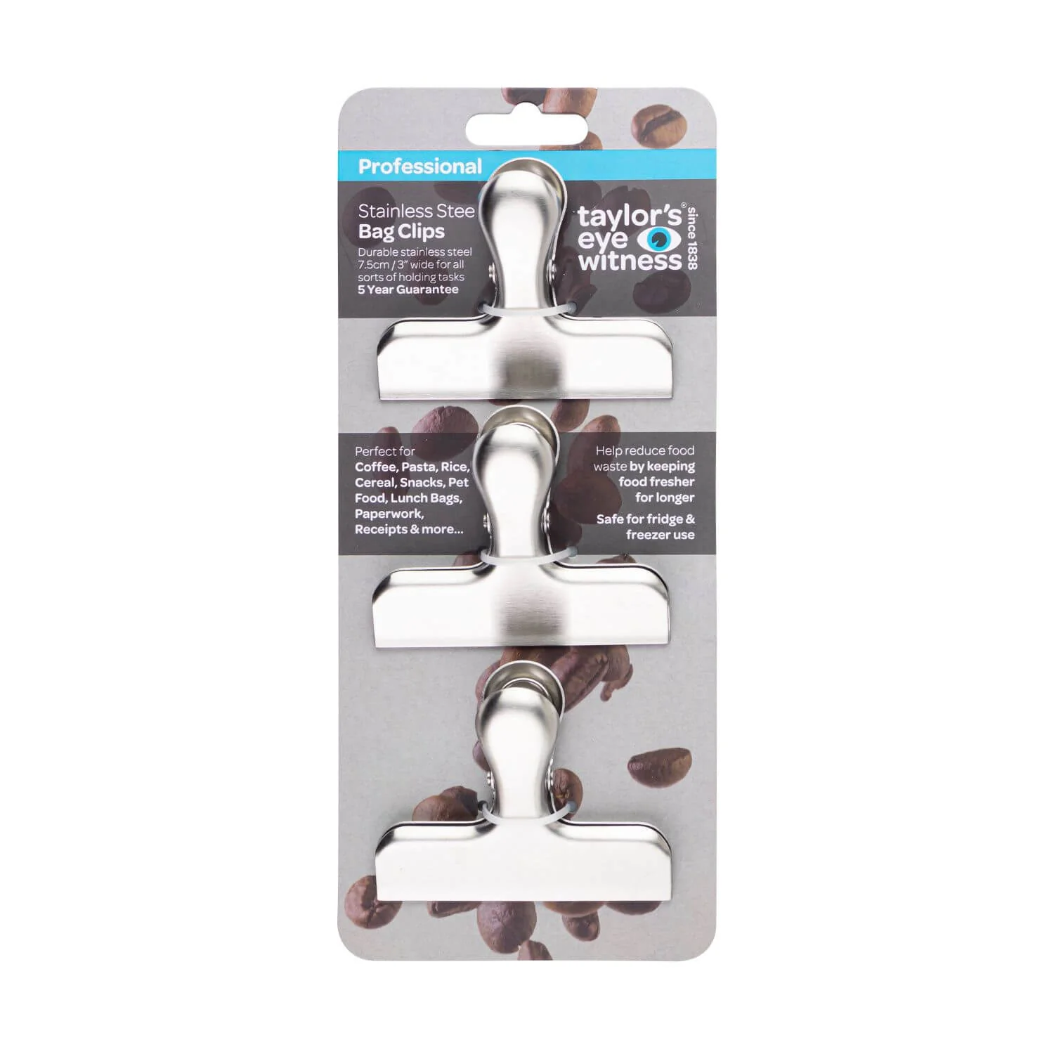 Taylor's Eye Witness 3 Piece Medium Bag Clip Set - Stainless Steel - Image 5