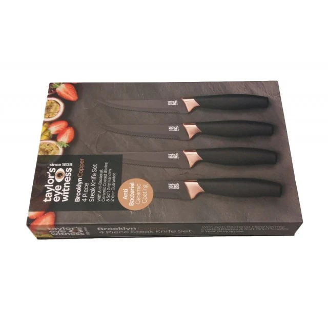 Taylor's Eye Witness Brooklyn 4 Piece Steak Knife Set - Copper - Image 5