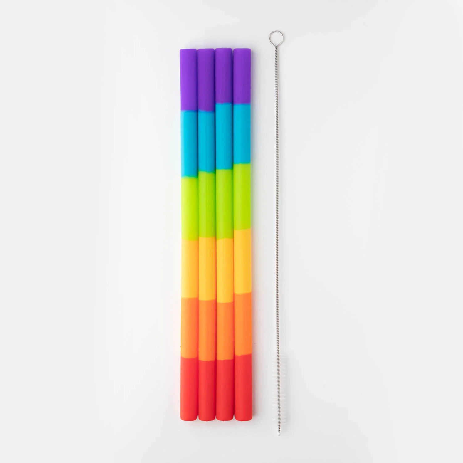 Taylor's Eye Witness 4-Piece Silicone Reusable Drinking Straws - Rainbow - Image 2