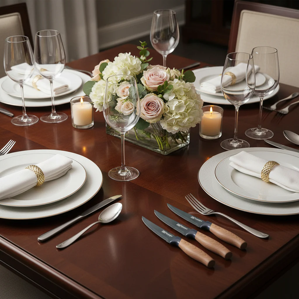 Taylor's Eye Witness Brooklyn 4-Piece Steak Knife Set - Walnut Effect - Image 3