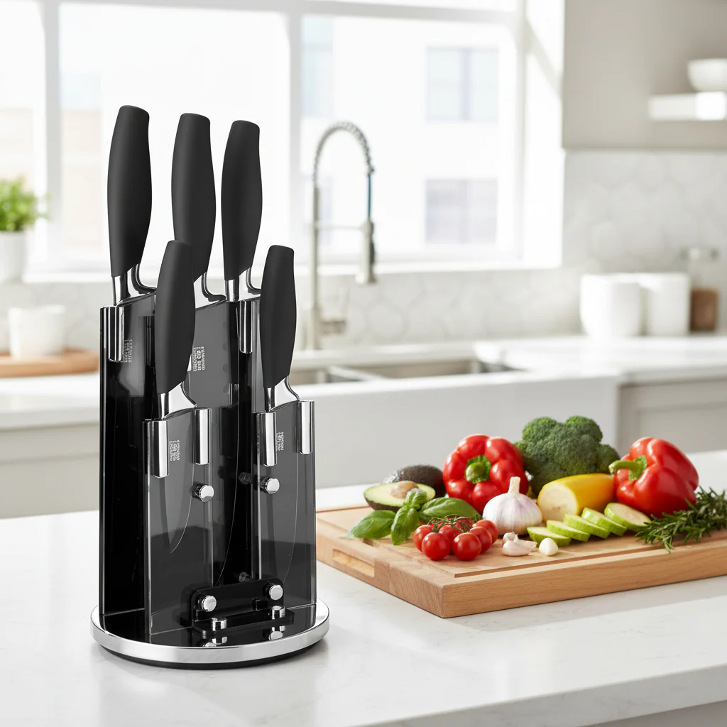 Taylor's Eye Witness Brooklyn 5 Piece Knife Block - Chrome - Image 3
