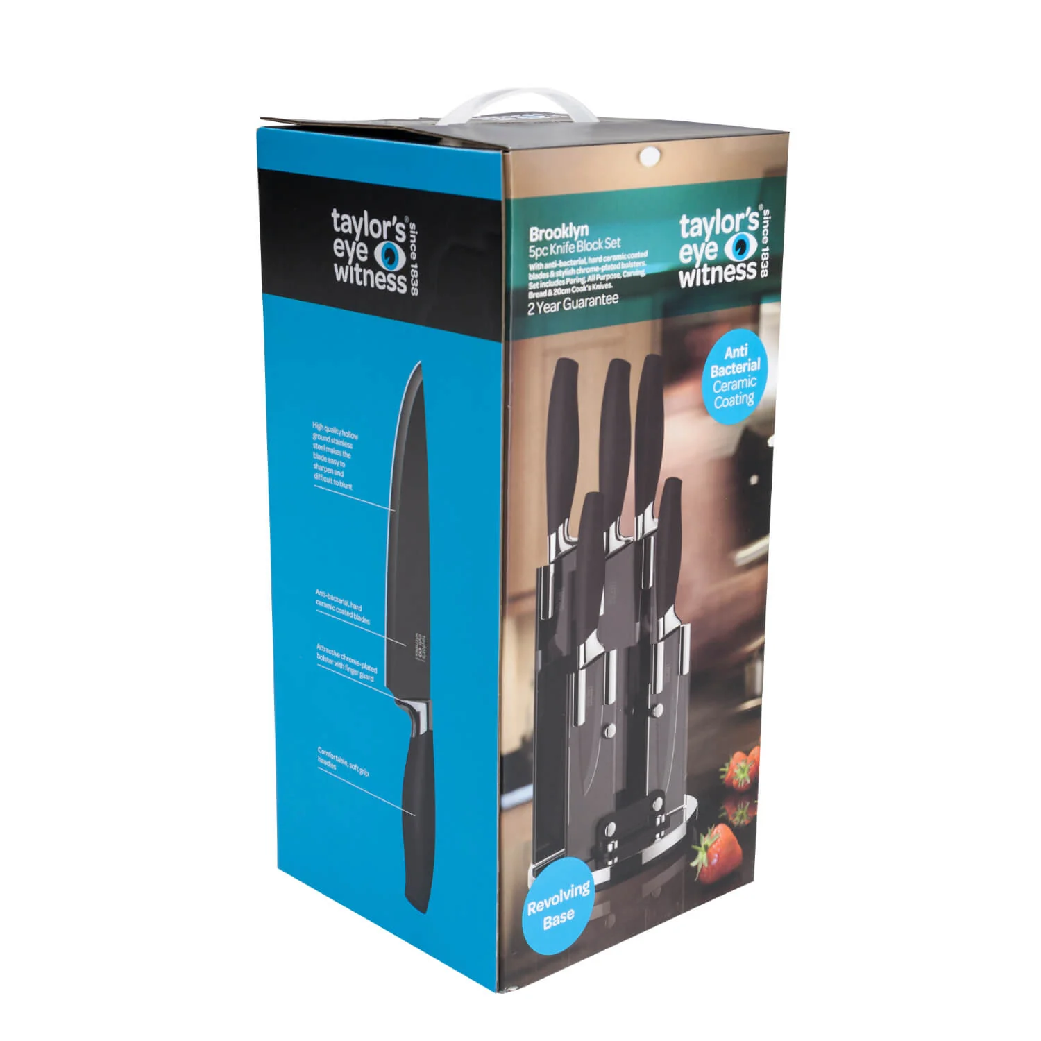 Taylor's Eye Witness Brooklyn 5 Piece Knife Block - Chrome - Image 4