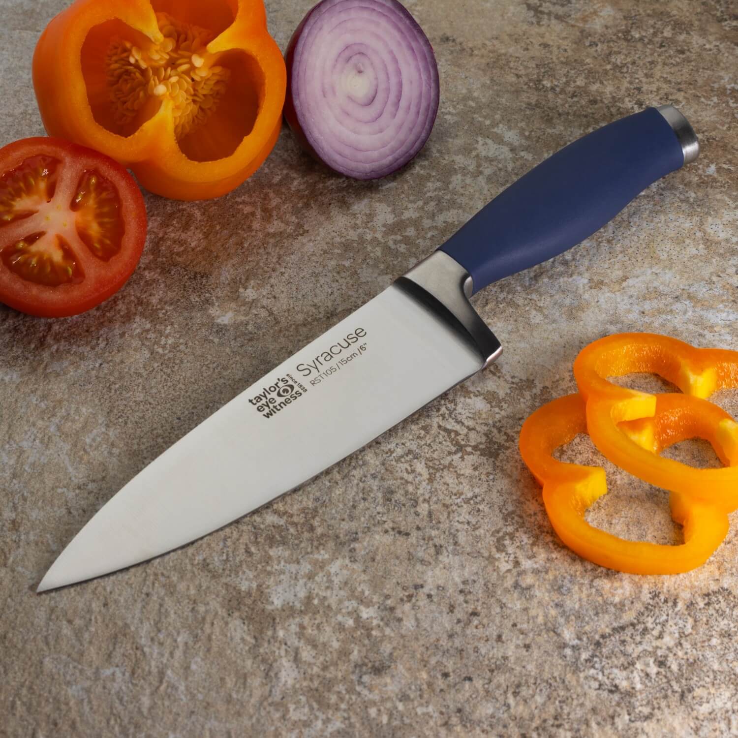Taylor's Eye Witness Syracuse 15cm Chefs Knife - Denim - Image 4