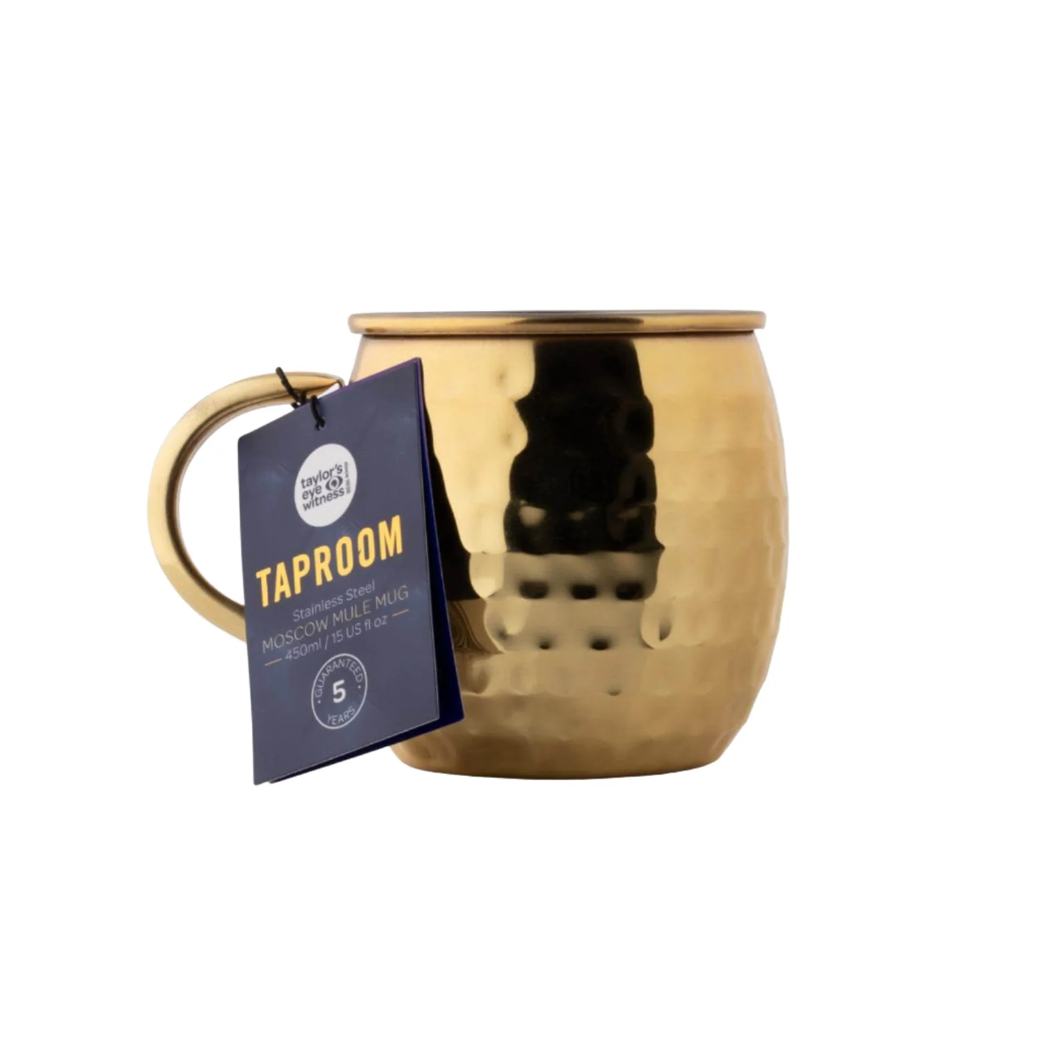 Taylor's Eye Witness Taproom Stainless Steel 450ml Moscow Mule Mug - Hammered Gold - Image 2