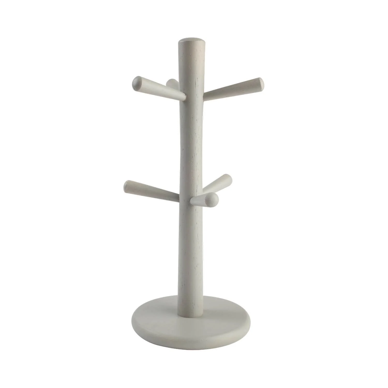 T&G Woodware Hevea 6 Peg Mug Tree - Grey