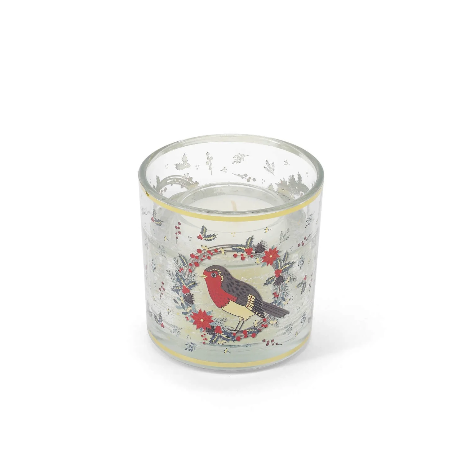 Tipperary LED Candle Jar - Christmas Robin