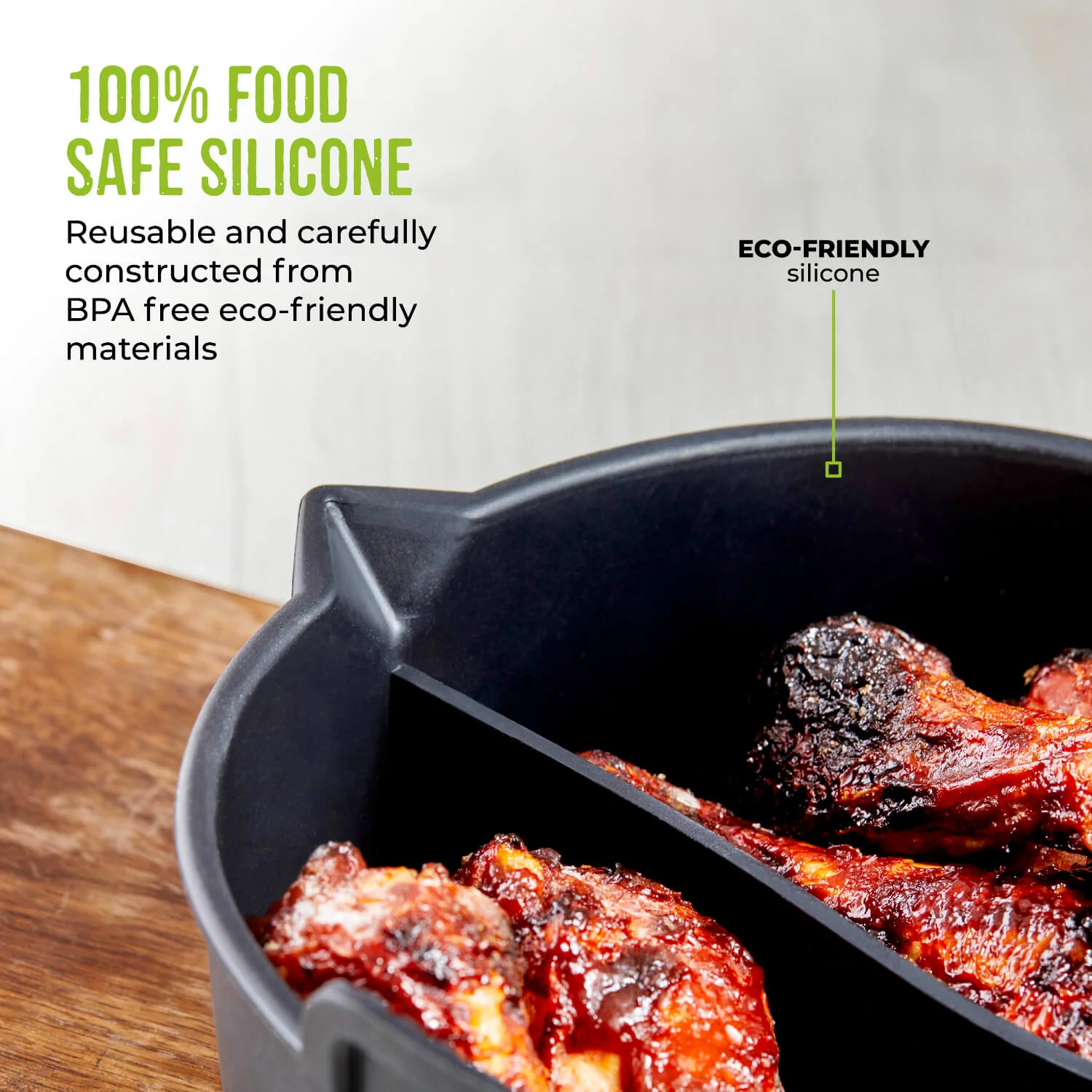 Tower Air Fryer Round Solid Tray with Divider - Image 3