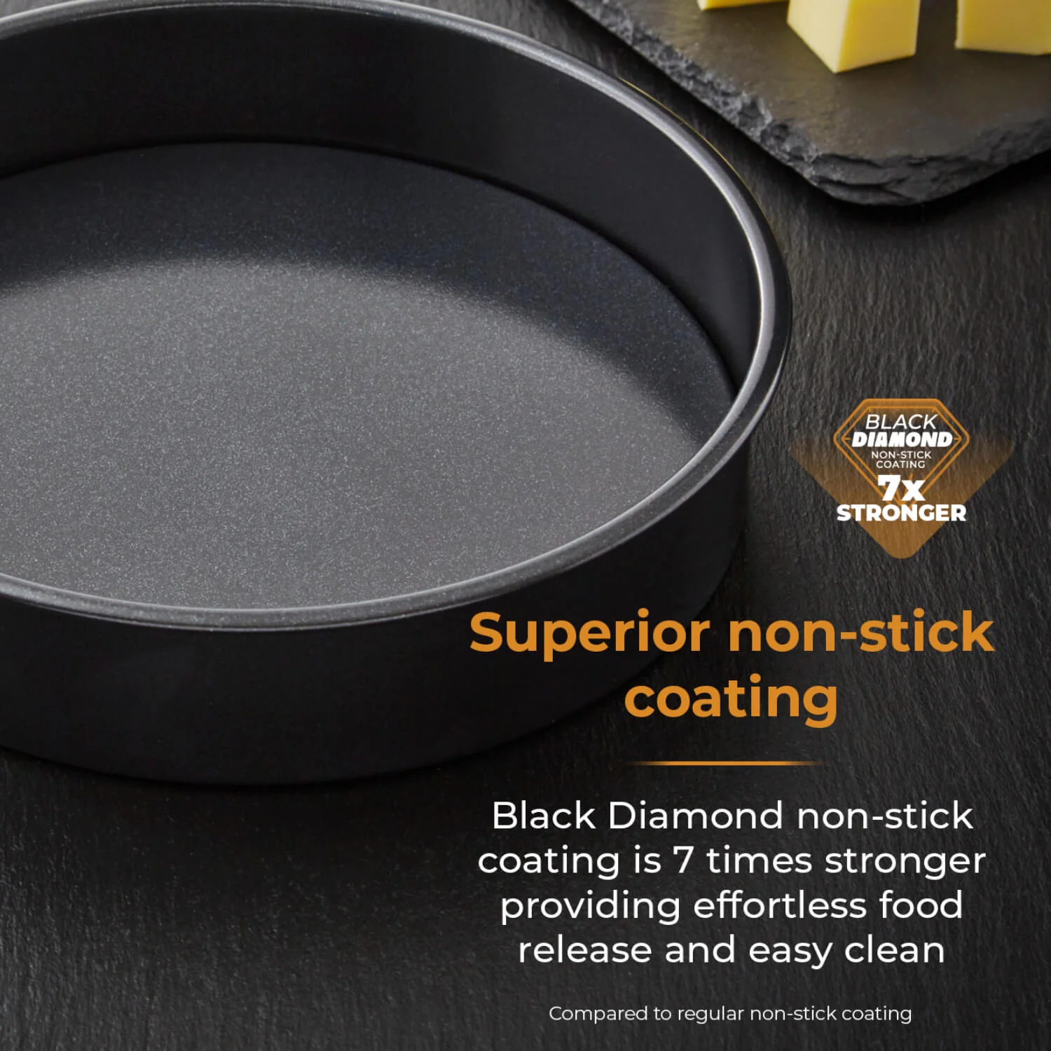Tower Precision Plus Carbon Steel 18cm Round Non-Stick Loose Base Sandwich Tin - Black - Image 3