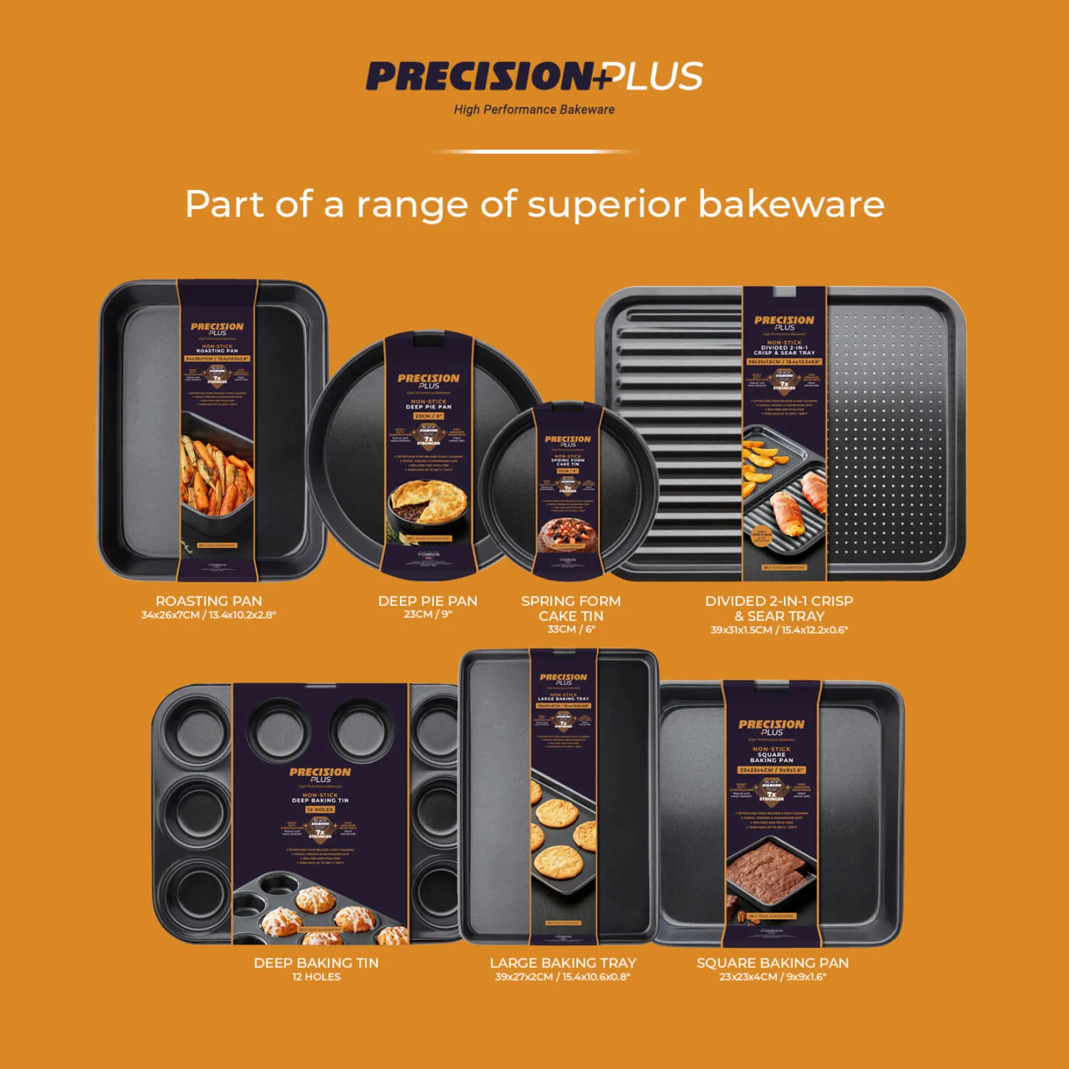 Tower Precision Plus Carbon Steel 20cm Round Non-Stick Loose Base Deep Cake Tin - Black - Image 7