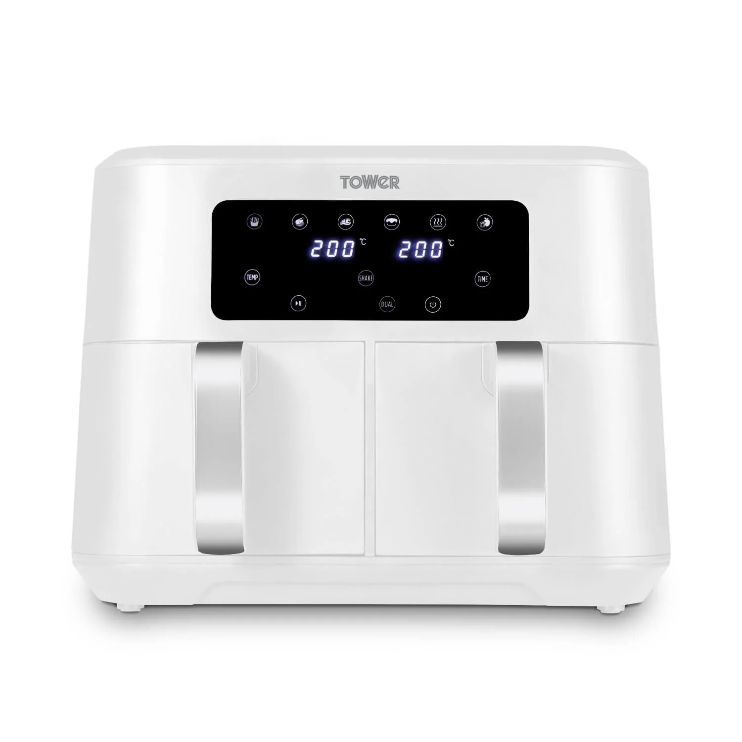 Tower T17137WHT Vortx 8.5L Dual Basket Digital Air Fryer - White