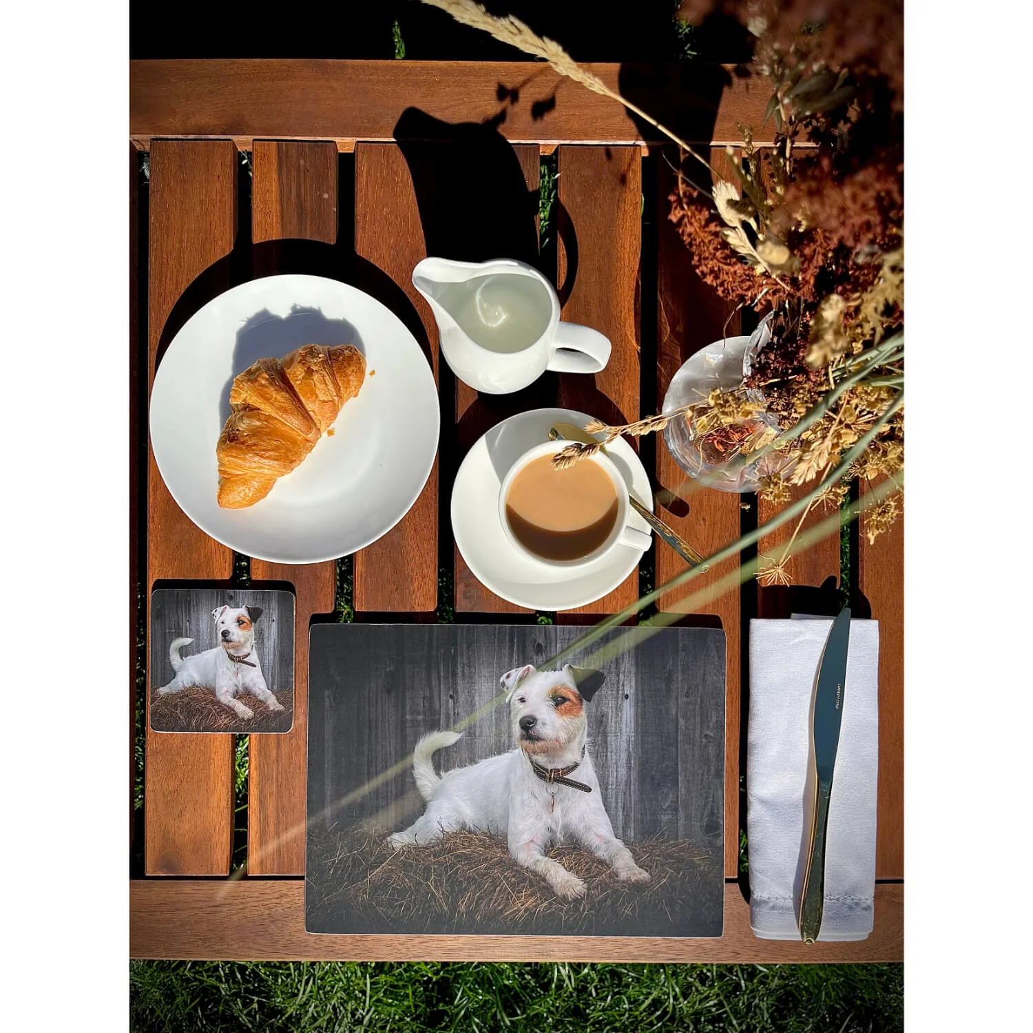 iStyle Rural Roots 4 Piece Square Coaster Set - Jack Russel - Image 2