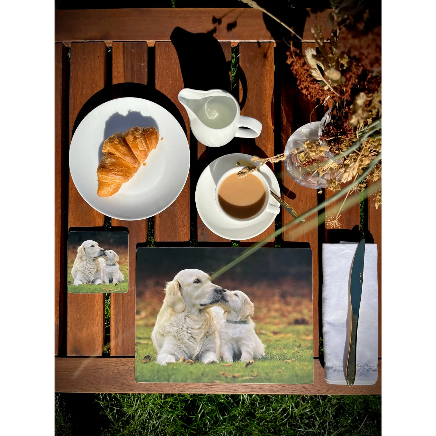 iStyle Rural Roots 4 Piece Rectangular Placemat Set - Golden Retriever - Image 2