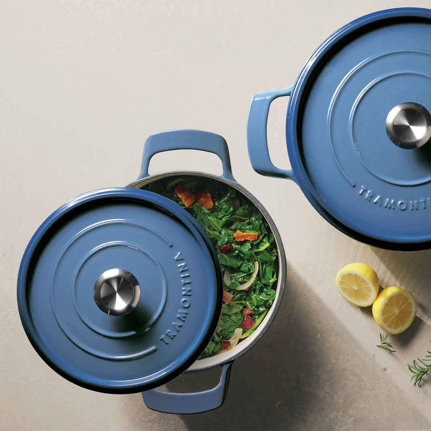 Tramontina 22cm Enamelled Cast Iron Round Casserole - Blue - Image 10