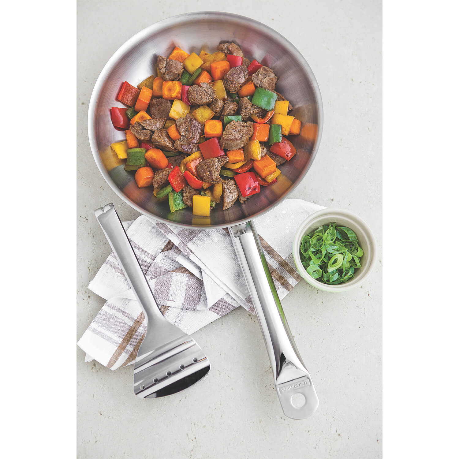 Tramontina 22cm Professional Stainless Steel Frying Pan - Image 3