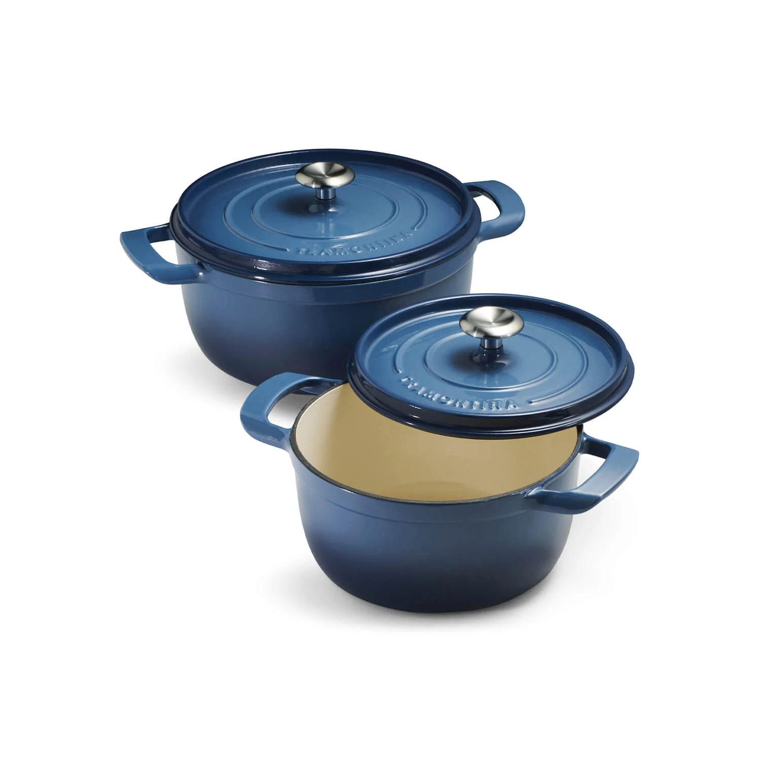 Tramontina 26cm Enamelled Cast Iron Round Casserole - Blue - Image 4