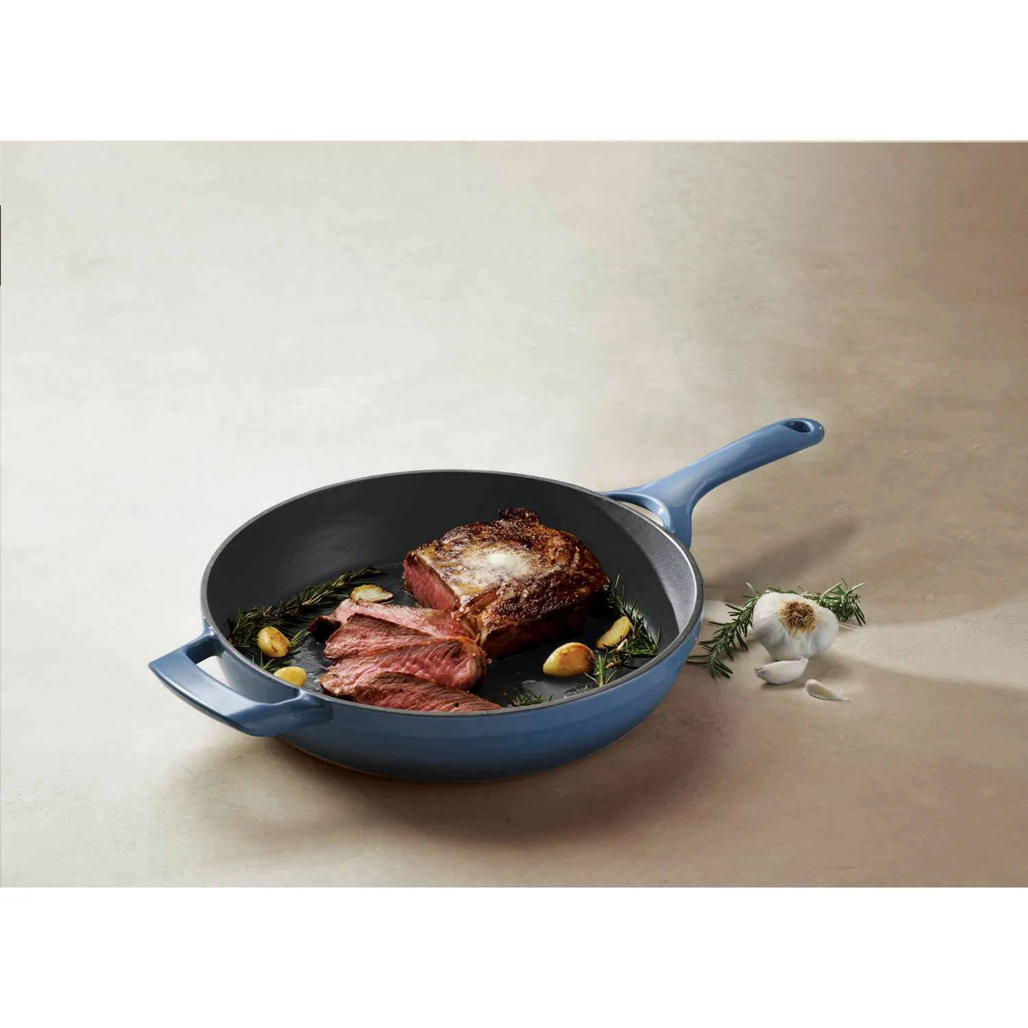 Tramontina 30cm Enamelled Cast Iron Skillet - Blue - Image 9