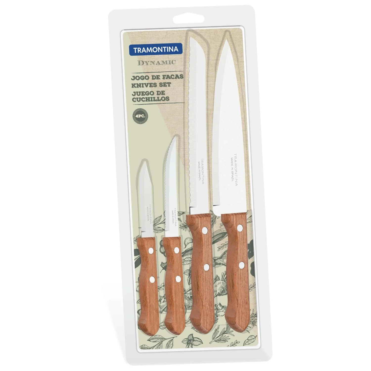 Tramontina 4-Piece Wood Handle Kitchen Knife Set - Image 7
