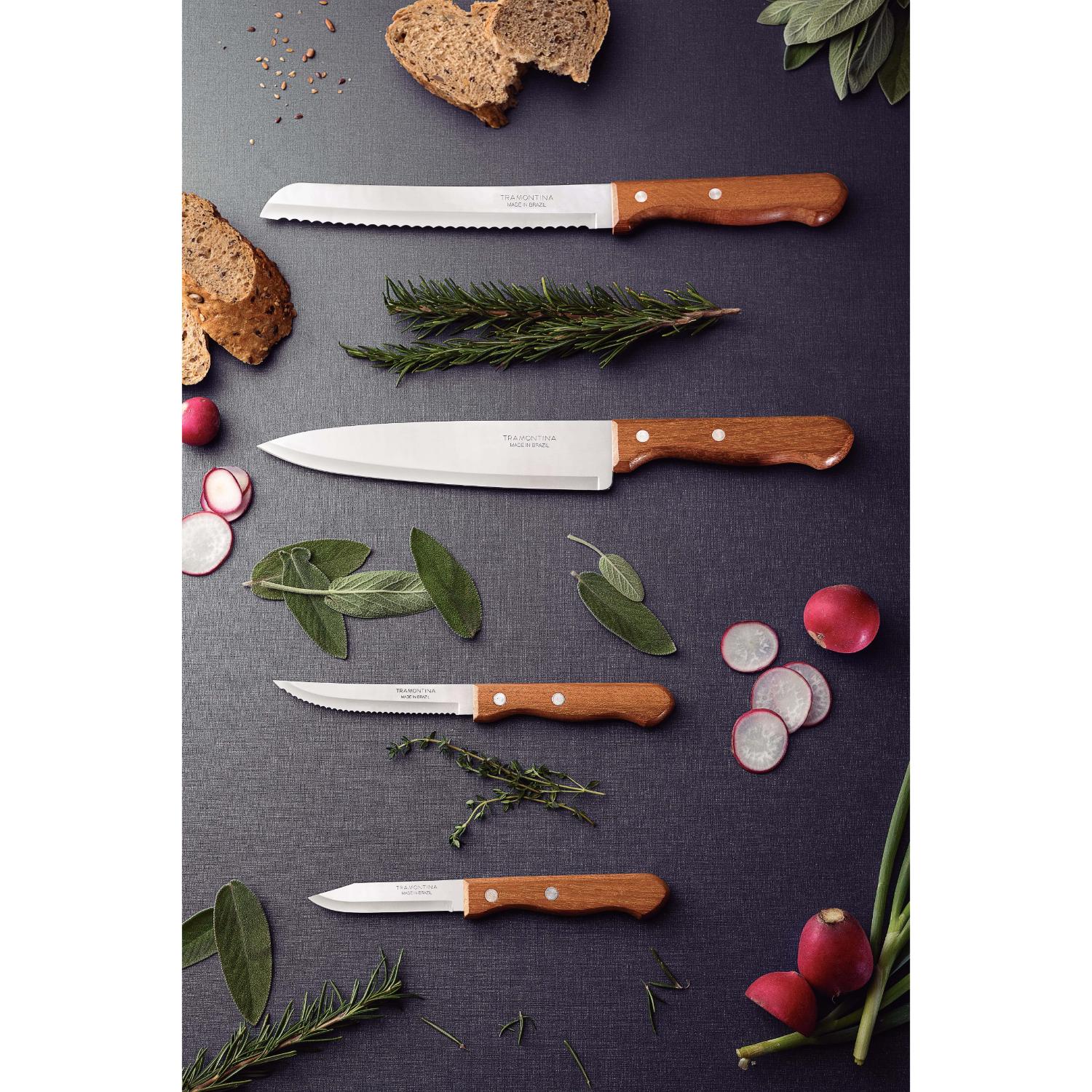 Tramontina 4-Piece Wood Handle Kitchen Knife Set - Image 8
