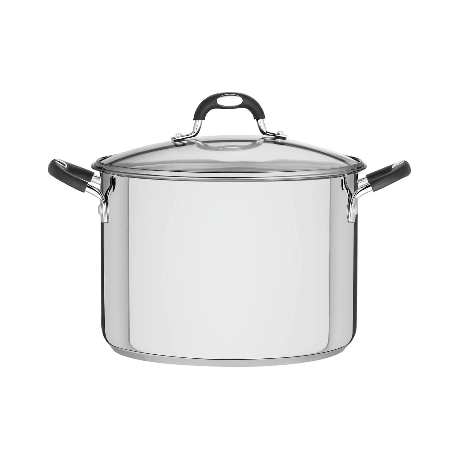 Tramontina Astro Silicone Stainless Steel Tri-Ply Stock Pot with Glass Lid - 28cm
