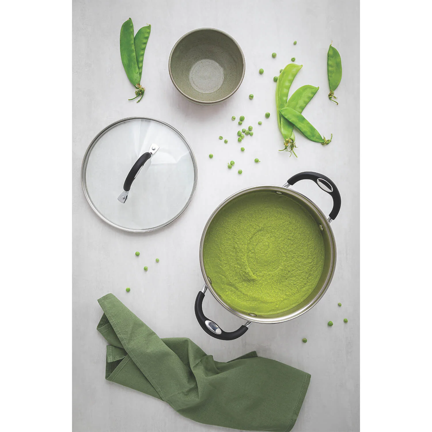 Tramontina Astro Silicone Stainless Steel Tri-Ply Stock Pot with Glass Lid - 28cm - Image 6