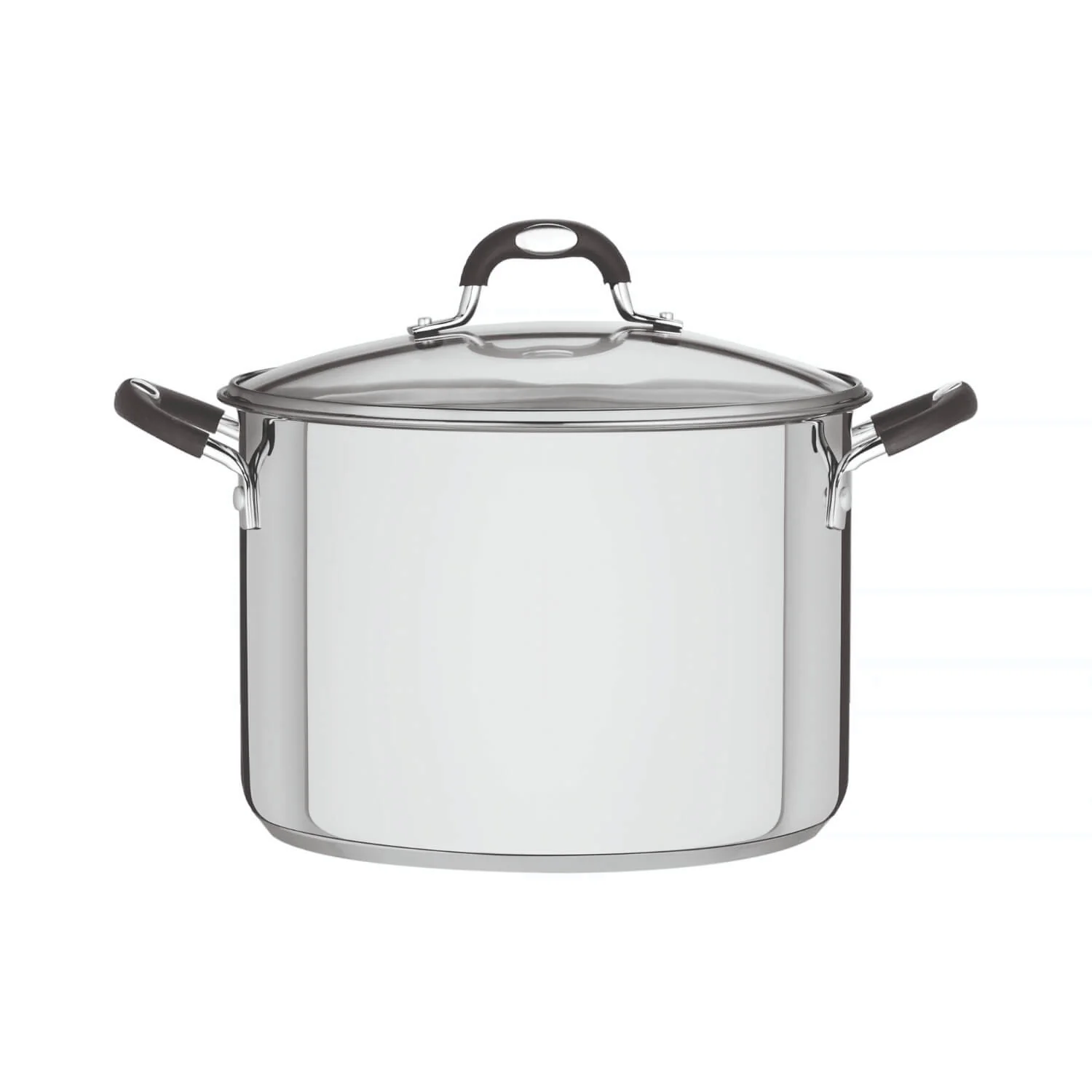 Tramontina Astro Silicone Stainless Steel Tri-Ply Stock Pot with Glass Lid - 30cm