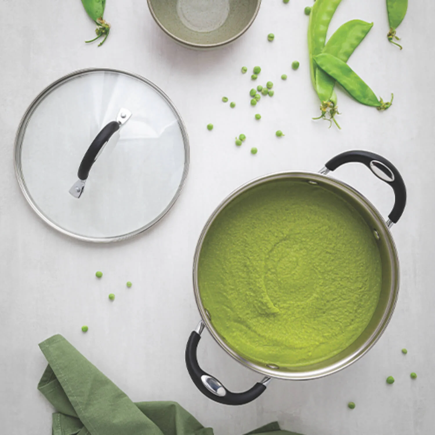 Tramontina Astro Silicone Stainless Steel Tri-Ply Stock Pot with Glass Lid - 30cm - Image 5