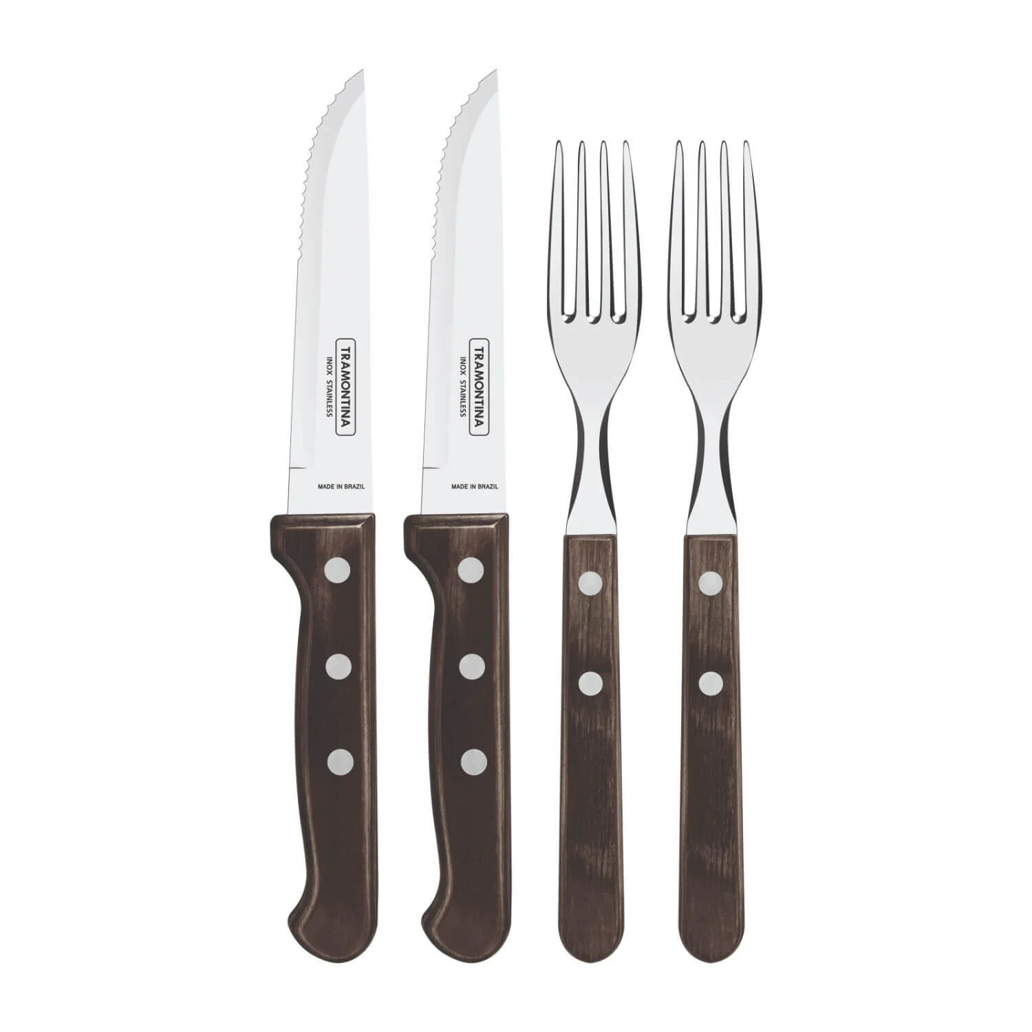 Tramontina Churrasco Steak Knife & Fork Cutlery Set - 4 Piece