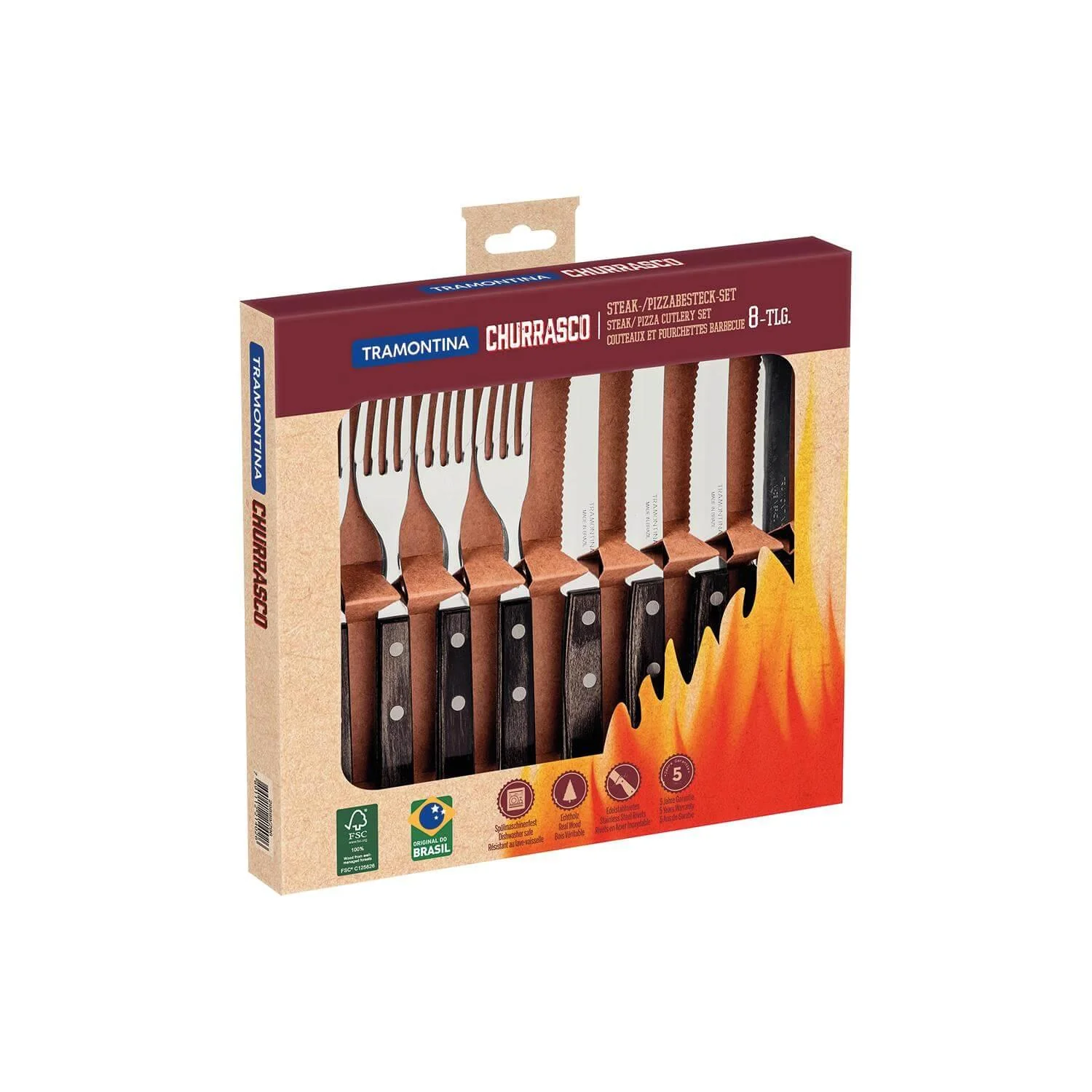 Tramontina Churrasco 8-Piece Steak Knife & Fork Set - Image 3
