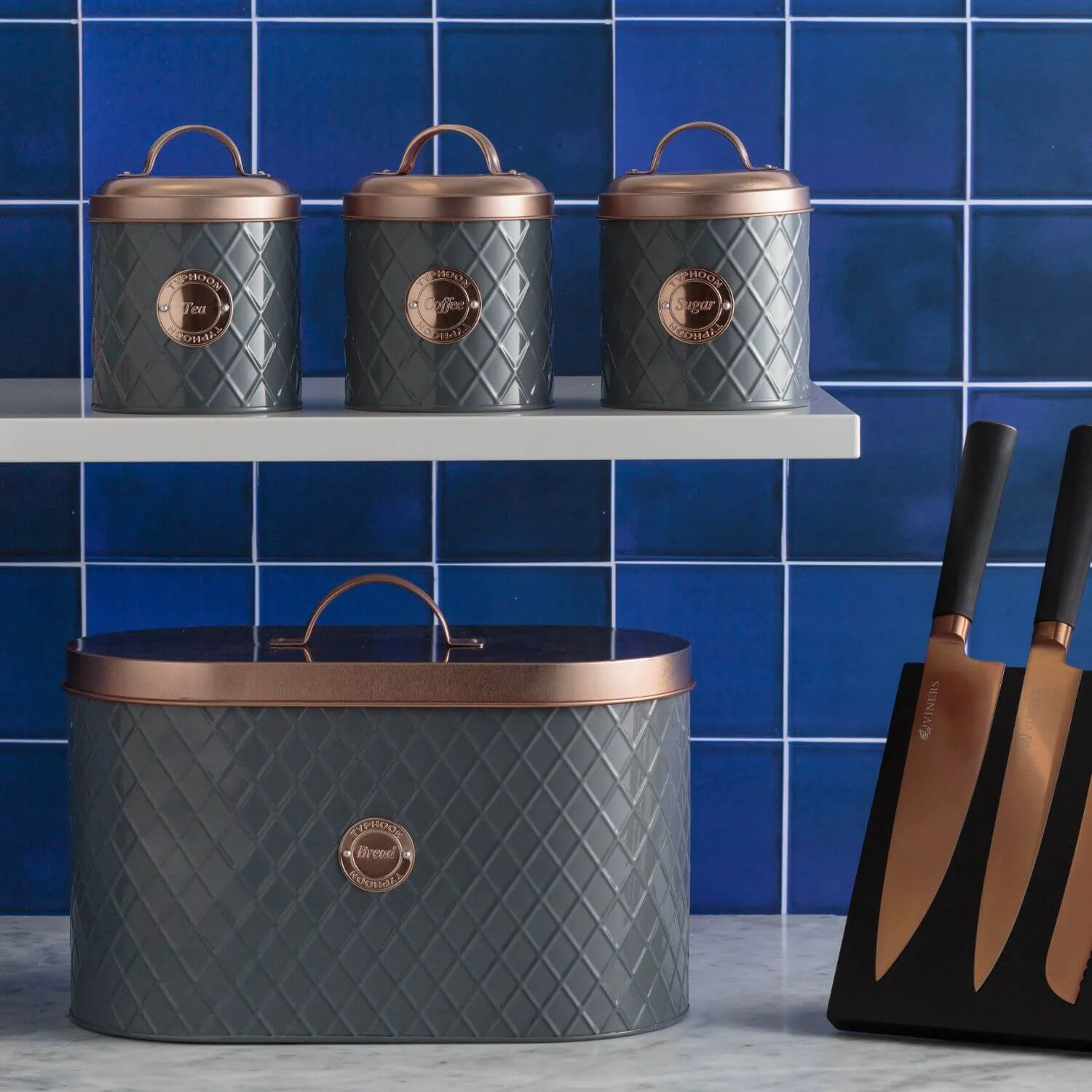 Typhoon Henrik 3 Piece Canister Set - Graphite & Copper - Image 6