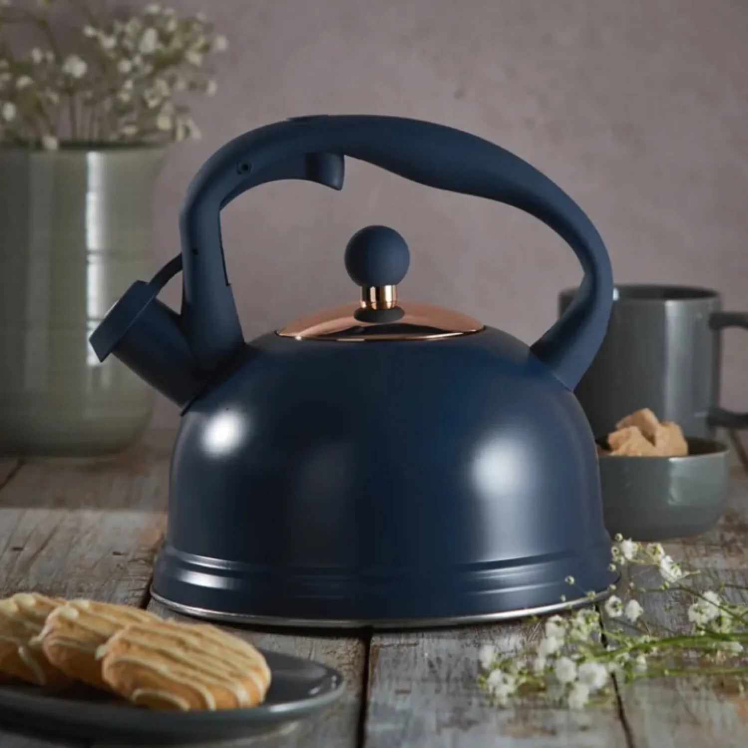 Typhoon Living 1.8 Litre Stove Top Whistling Kettle - Otto Navy - Image 2